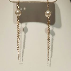 Handmade 14k Gold Filled Dangle Drop Faux Pear Earrings